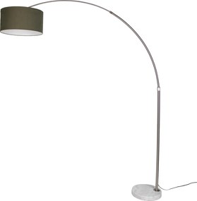 Oceľová stojaca lampa s tmavozeleným tienidlom 50 cm - XXL