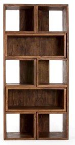 furniture-nabytek.cz - Masívna knižnica z palisandra s výsuvnými policami, lakovaná, hnedá – 85×40×177 cm