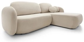 Rohová rozkladacia sedacia súprava s úložným priestorom do L OLBIA pravá béžová