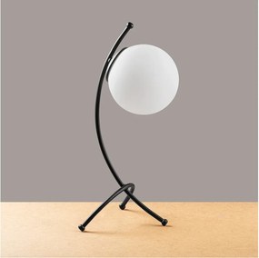 Čierno-biela stolová lampa so skleneným tienidlom (výška 43 cm) Yay – Opviq lights