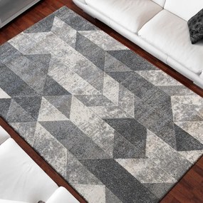 Elegantný vzorovaný koberec do obývačky sivej farby Šírka: 120 cm | Dĺžka: 170 cm