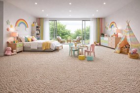 Timzo, Metrážny koberec Avila 9445, na mieru, šíře 4m,5m, hnedá, filc, obývacia izba