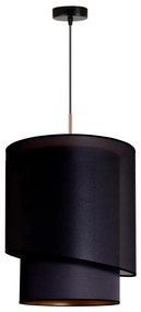 Duolla - Luster na lanku PARIS 1xE27/15W/230V pr. 40 cm čierna/zlatá