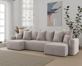 Rohová sedačka Denia U (svetlohnedá). Akcia -20%. Vlastná spoľahlivá doprava až k Vám domov. 1133135