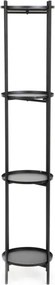Stojan na kvety ROH štvorposchodový, čierny 876726