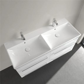 VILLEROY &amp; BOCH Avento dvojumývadlo na skrinku s dvomi otvormi, dva prepady, 1200 x 470 mm, biela alpská, 4A23CK01