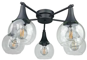 Prisadený luster STAR 5xE27/60W/230V čierna/číra