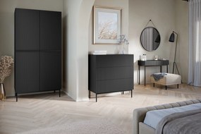 Komoda Nicole 100 cm - čierny mat / čierna