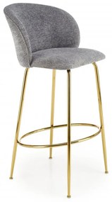 Barová stolička KARO — kov, látka, sivá
