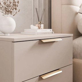 NOČNÝ STOLÍK MARION 2S KAŠMÍR ZLATÉ ÚCHYTKY LED