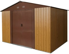 Záhradný domček BestBerg ZDB-7D / 7,2 m² / 301 x 238 x 214 cm / červené drevo / hnedá