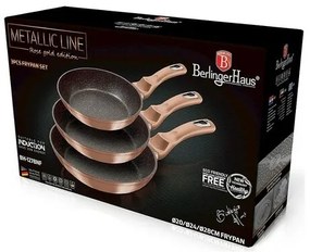 Berlinger Haus 3-dielna sada panvíc Rosegold Metallic Line