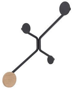 Čierny rohový nástenný vešiak Gazzda Hook