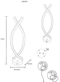 Globo 58457W - LED stmievateľná dotyková stolná lampa HELA LED/1W/3,7V biela