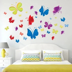 Veselá Stena Samolepka na stenu na stenu Kŕdeľ motýlov