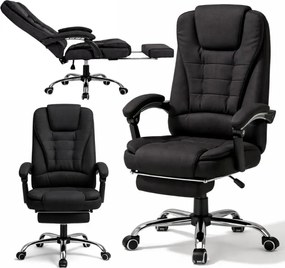 Kancelárske kreslo BOSS s podnožkou - čierna textília