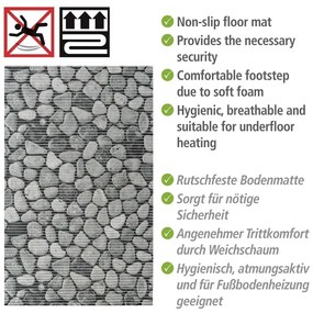 Sivá plastová kúpeľňová predložka 50x80 cm Sassi - Wenko