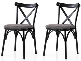 Súprava jedálenských stoličiek Ekol Grey and Black, 2 ks