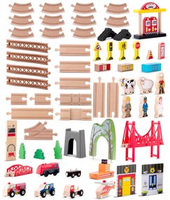 Drevené vláčikové mestečko 100 ks RK-879 Ricokids