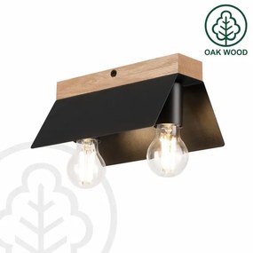 Stropné svietidlo ESME 2xE27/15W/230V čierna/dub