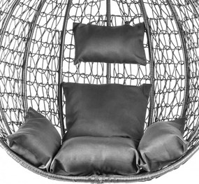 Sivé závesné kreslo KOKON bez stojanu, sivý vankúš