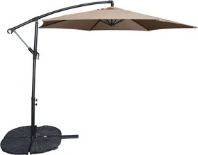 Záhradný slnečník Jumbo 300 cm, šedo-béžový%