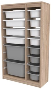 Organizér na hračky Dremonka 6 (dub sonoma + biela + sivá). Akcia -22%. Vlastná spoľahlivá doprava až k Vám domov. 1124290