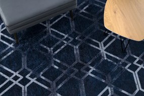 MIRO 51805.802 umývací koberec Geometrická, latková mreža protišmykový - modrý Veľkosť: 120x170 cm