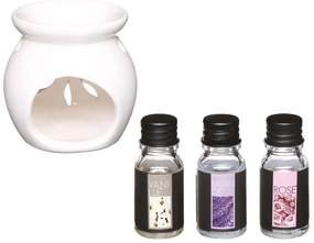 Aroma lampa biela + 3 kvetinové oleje Atmosphera