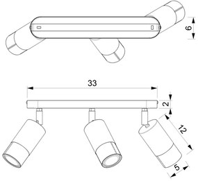Bodové svietidlo LINK 3xGU10/8W/230V čierna/mosadz