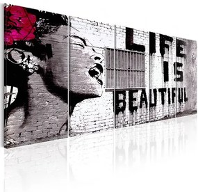 Obraz - Banksy: Life is Beautiful Veľkosť: 225x90, Verzia: Standard