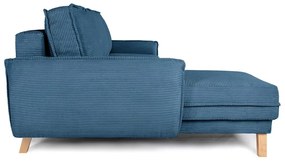 Variabilná modrá menčestrová rozkladacia rohová pohovka Tori – Bonami Selection