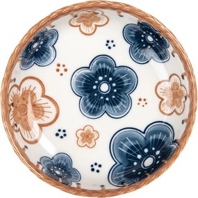 Miska s hnedými a modrými kvetmi Mibbo - Ø 10*3 cm / 50 ml