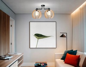 Závesná lampa DRONE 4xE27 - DREVENÁ GUĽA 2