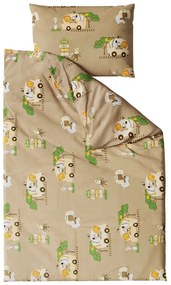 Bavlnené obliečky do postieľky SAFARI TOURS hnedé