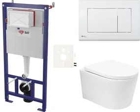 Závesný wc set SAT BREVIS do ľahkých stien / predstenová vírové splachování SIKOSSBRTOR20KECO