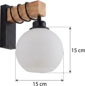 BRILAGI - Nástenné svietidlo WOOD GLASS 1xE27/60W/230V borovica/čierna/biela