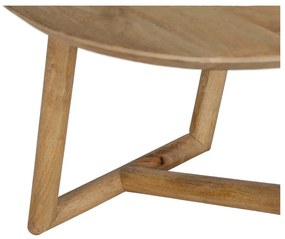 Okrúhly konferenčný stolík z mangového dreva v prírodnej farbe ø 60 cm Mao – Ixia