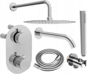 Mexen Kai DR70 podomietková vaňová a sprchová súprava s dažďovou sprchou 25 cm, chrómová, 77602DR70251-00