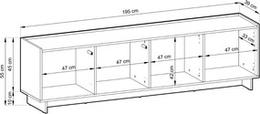 TV STOLÍK IMPERIAL KARAMELOVÝ DUB 195 cm