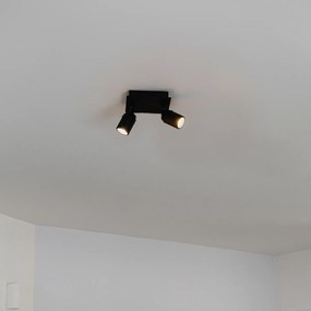 Moderné kúpeľňové bodové svetlo čierne štvorcové 2-žiarovkové IP44 - Ducha