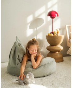 Zamatový detský sedací vak v mentolovej farbe Bunny – Wigiwama
