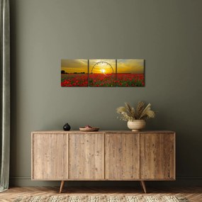 braz poľa vlčích makov (s hodinami) (90x30 cm)