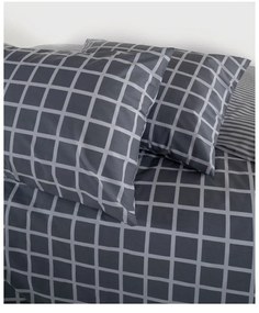 Sivé obliečky na jednolôžko z bavlny Renforcé 140x200 cm Linear Calm Geometric – Mila Home Luxury