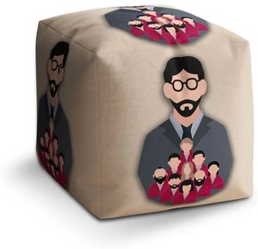 Sablio Taburet Cube Money heist Profesor a jeho tím Béžová: 40x40x40 cm
