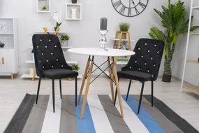 Set troch jedálenských stoličiek AMORE čierne (nohy čierne) (3ks)