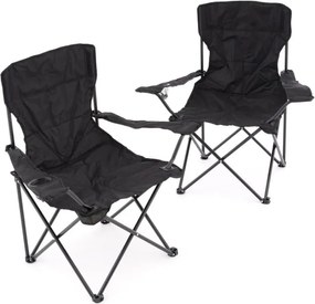 Sada 2 ks skladacích stoličiek - čierne