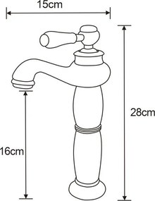 Mexen Draco, vysoká umývadlová batéria, chrómová, 745410-00