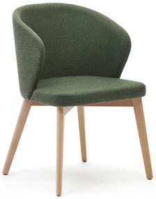 Tmavozelené čalúnené jedálenské kreslo Darice – Kave Home