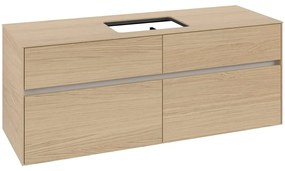 VILLEROY &amp; BOCH Collaro závesná skrinka pod umývadlo na dosku (umývadlo v strede), 4 zásuvky, 1400 x 500 x 548 mm, Nordic Oak, C11600VJ